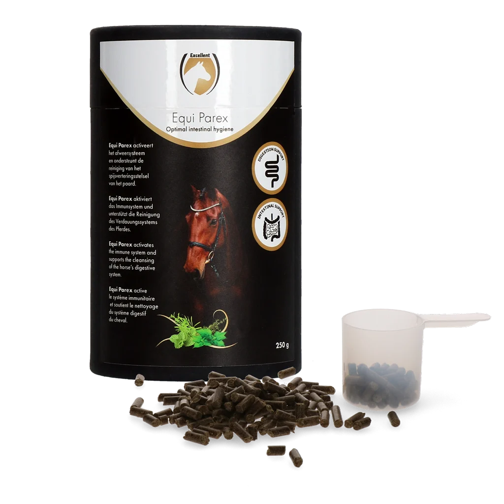Integratore a base di erbe per cavalli con aglio e menta, 250 g – Excellent Horse Parex - immagine 1