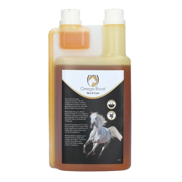 Olio vegetale per cavalli con Omega 3 e 6, 1 l – Excellent Horse Omega Boost