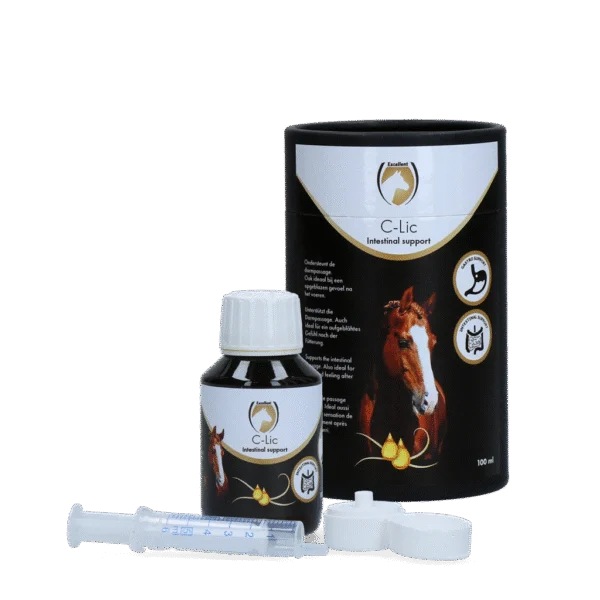 Integratore per l’apparato digerente dei cavalli con oli essenziali, 100 ml – Excellent Horse C-Lic