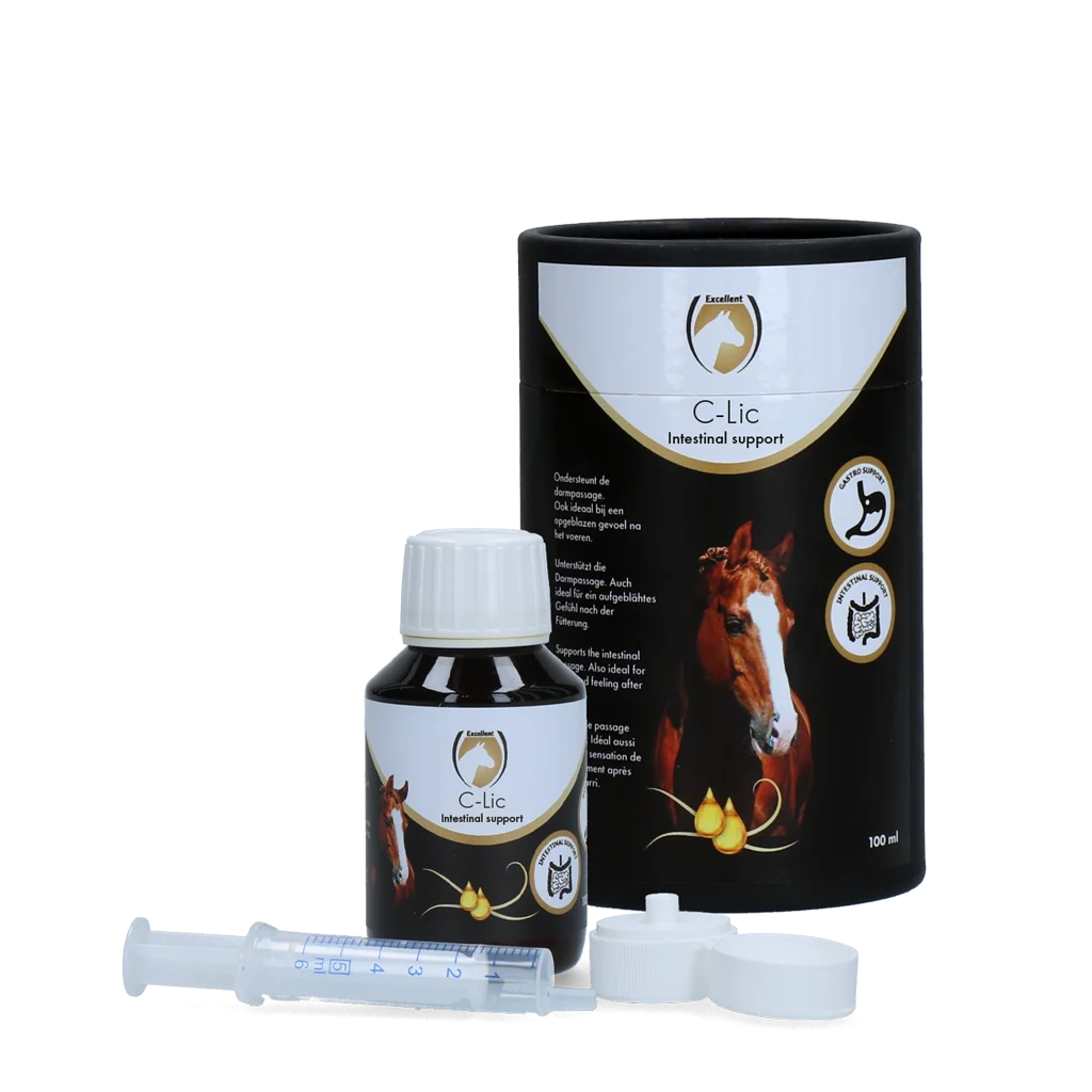 Integratore per l’apparato digerente dei cavalli con oli essenziali, 100 ml – Excellent Horse C-Lic - immagine 1