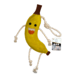 Gioco da scuderia per cavalli in pelle con imbottitura di juta, banana, 40 x 12 x 5 cm – Excellent Horse Foodie Friends Banana