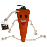 Gioco da stalla per cavalli in pelle con imbottitura in juta, carota, 40 x 16 x 5 cm – Excellent Horse Foodie Friends Carrot