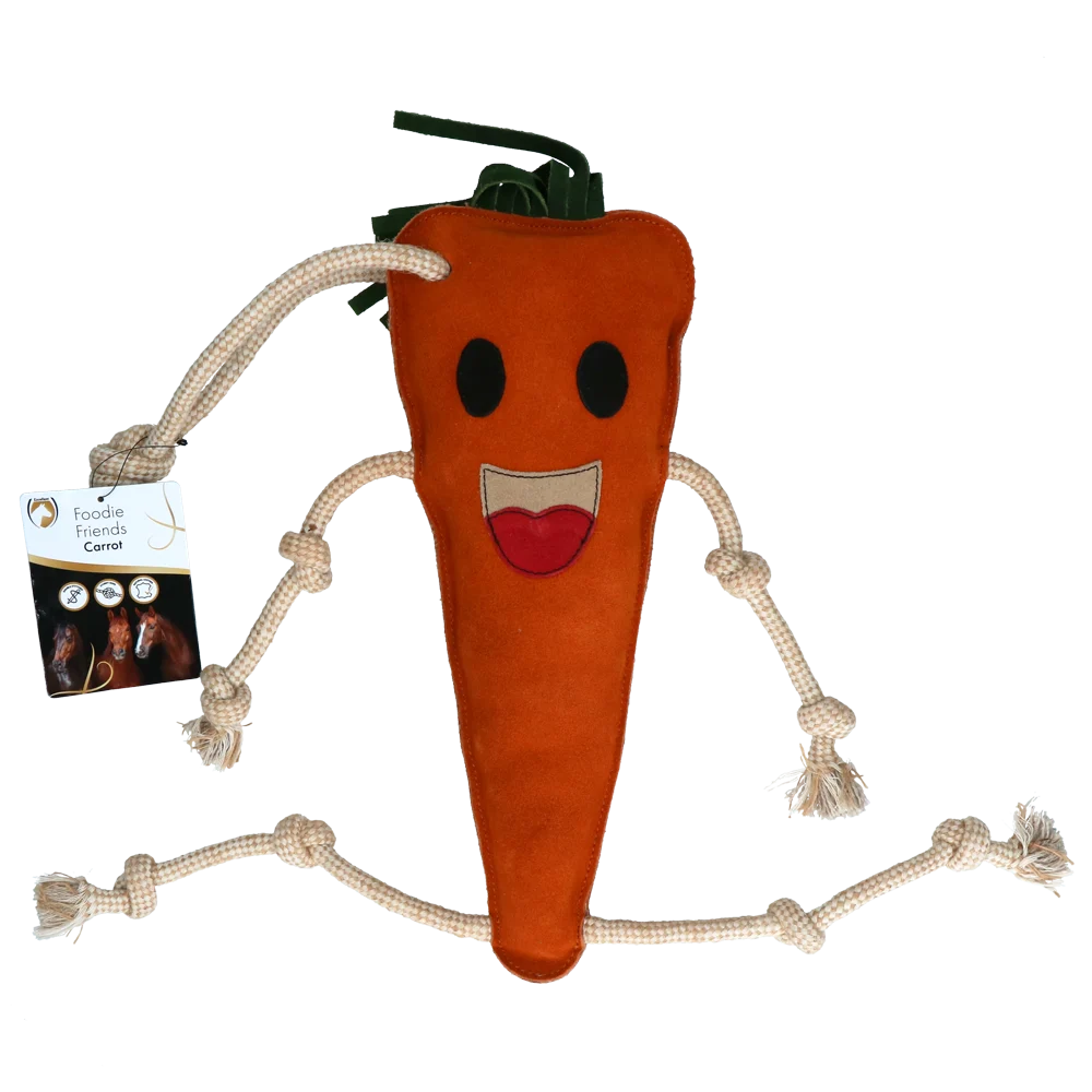 EXCE01050C.png Gioco da stalla per cavalli in pelle con imbottitura in juta, carota, 40 x 16 x 5 cm – Excellent Horse Foodie Friends Carrot - immagine 1