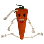 Gioco da stalla per cavalli in pelle con imbottitura in juta, carota, 40 x 16 x 5 cm – Excellent Horse Foodie Friends Carrot - immagine 2