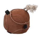 Palla gioco per cavalli in pelle scamosciata con anelli per snack, marrone – Excellent Horse Fun Play Ball Suede