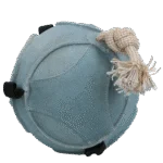 Palla da gioco in camoscio per cavalli con anelli per snack, blu – Excellent Horse Fun Play Ball Suede - immagine 2