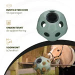 Palla porta mangime per cavalli con aperture, verde – Excellent Horse Feed & Play Ball - immagine 5