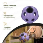 Palla per il cibo per cavalli con aperture, viola – Excellent Horse Feed & Play Ball - immagine 5
