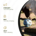 Palla portamangime per cavalli con aperture, blu – Excellent Horse Feed & Play Ball - immagine 6