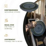 Secchio pieghevole per mangime e acqua, 10 l, verde e grigio – Secchio pieghevole Excellent Horse - immagine 5