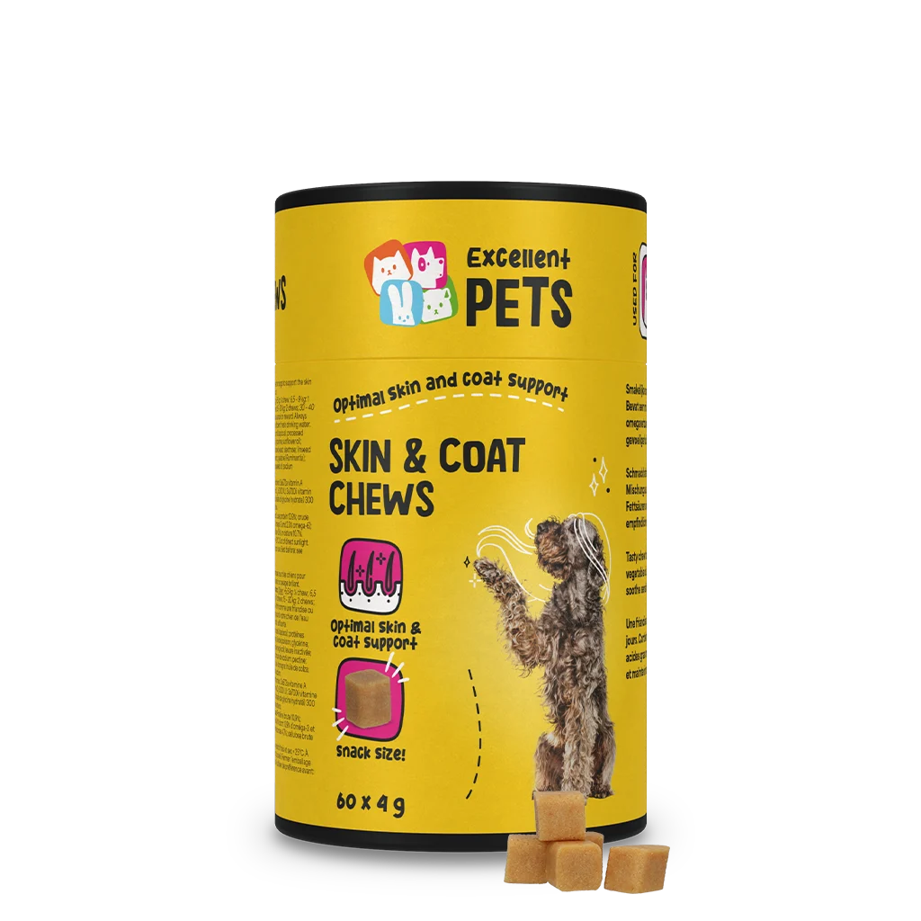 Integratore per cani per pelle e mantello, 60 snack morbidi da masticare – Excellent Pets Skin & Coat Soft Chews - immagine 1