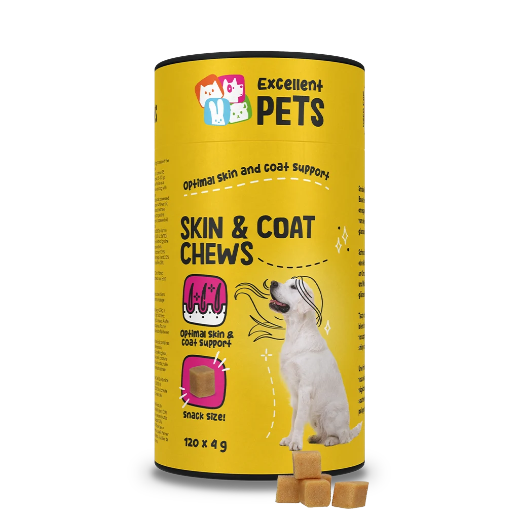 Integratore per cani per pelle e pelo, 120 snack morbidi da masticare – Excellent Pets Skin & Coat Soft Chews - immagine 1
