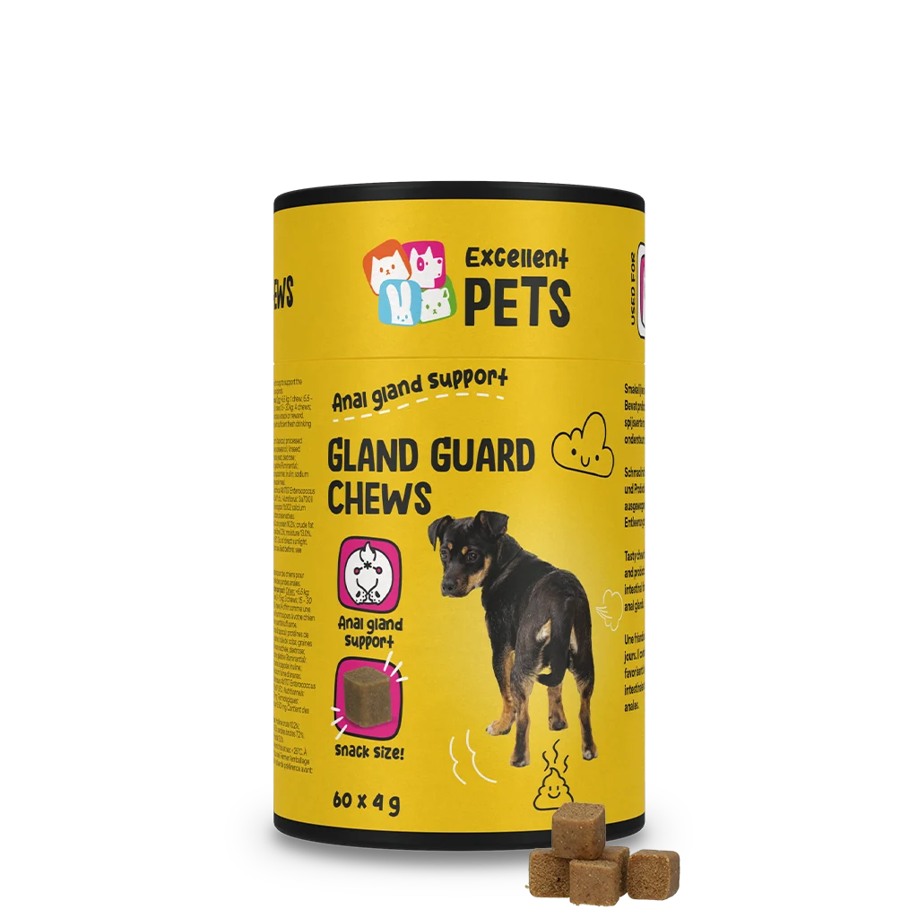 Snack integrativi per cani con prebiotici e probiotici, 60 pezzi – Excellent Pets Gland Guard Soft Chews - immagine 1