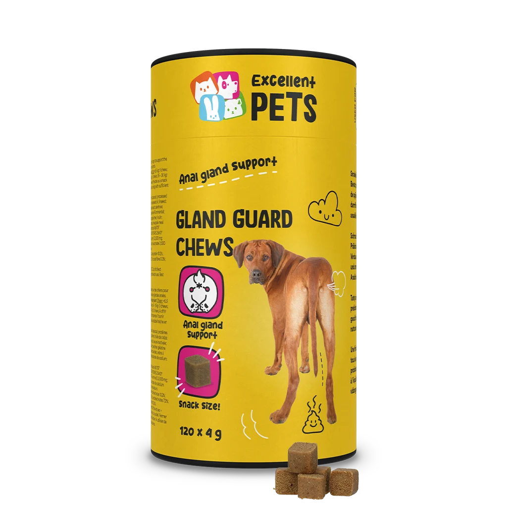 Snack integrativi per cani con prebiotici e probiotici, 120 pezzi – Excellent Pets Gland Guard Soft Chews - immagine 1