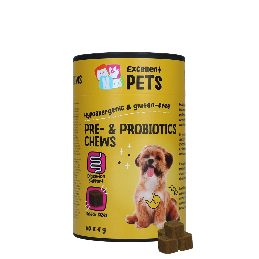 Integratore per cani con prebiotici e probiotici, 60 pezzi – Excellent Pets Pre- & Probiotics Chews - immagine 1
