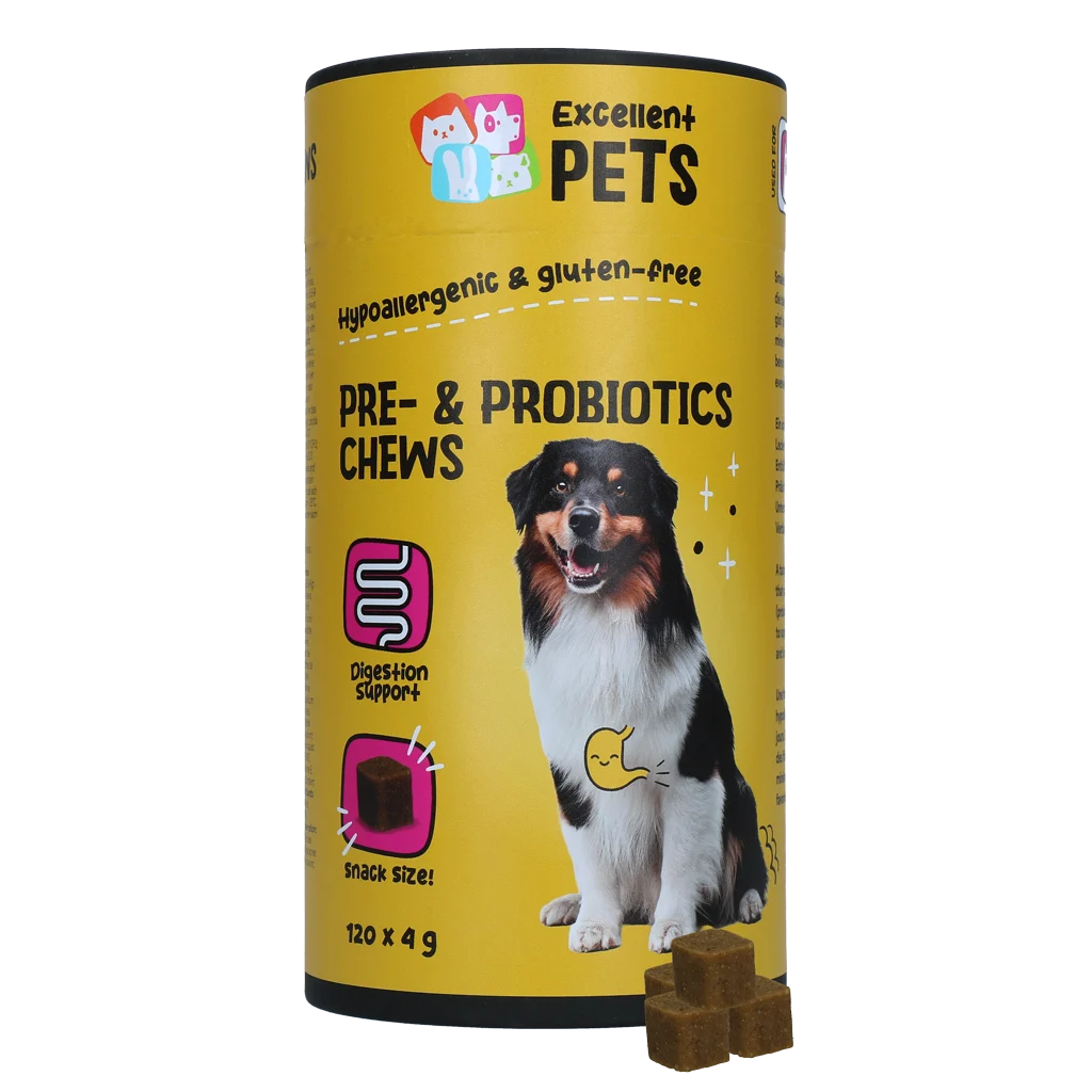Integratore per cani con prebiotici e probiotici, 120 pezzi – Excellent Pets Pre- & Probiotics Chews - immagine 1