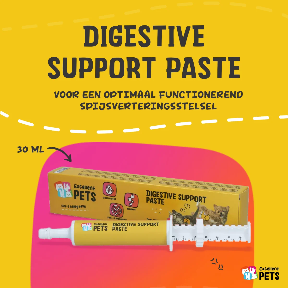 Pasta digestiva per animali domestici con elettroliti, 30 ml – Excellent Pets Digestive Support - immagine 3