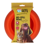 Ciotola per Cani in Silicone per Cibo e Acqua con Bordo Antisversamento, 800 ml Arancione – Excellent Pets No-Spill Bowl