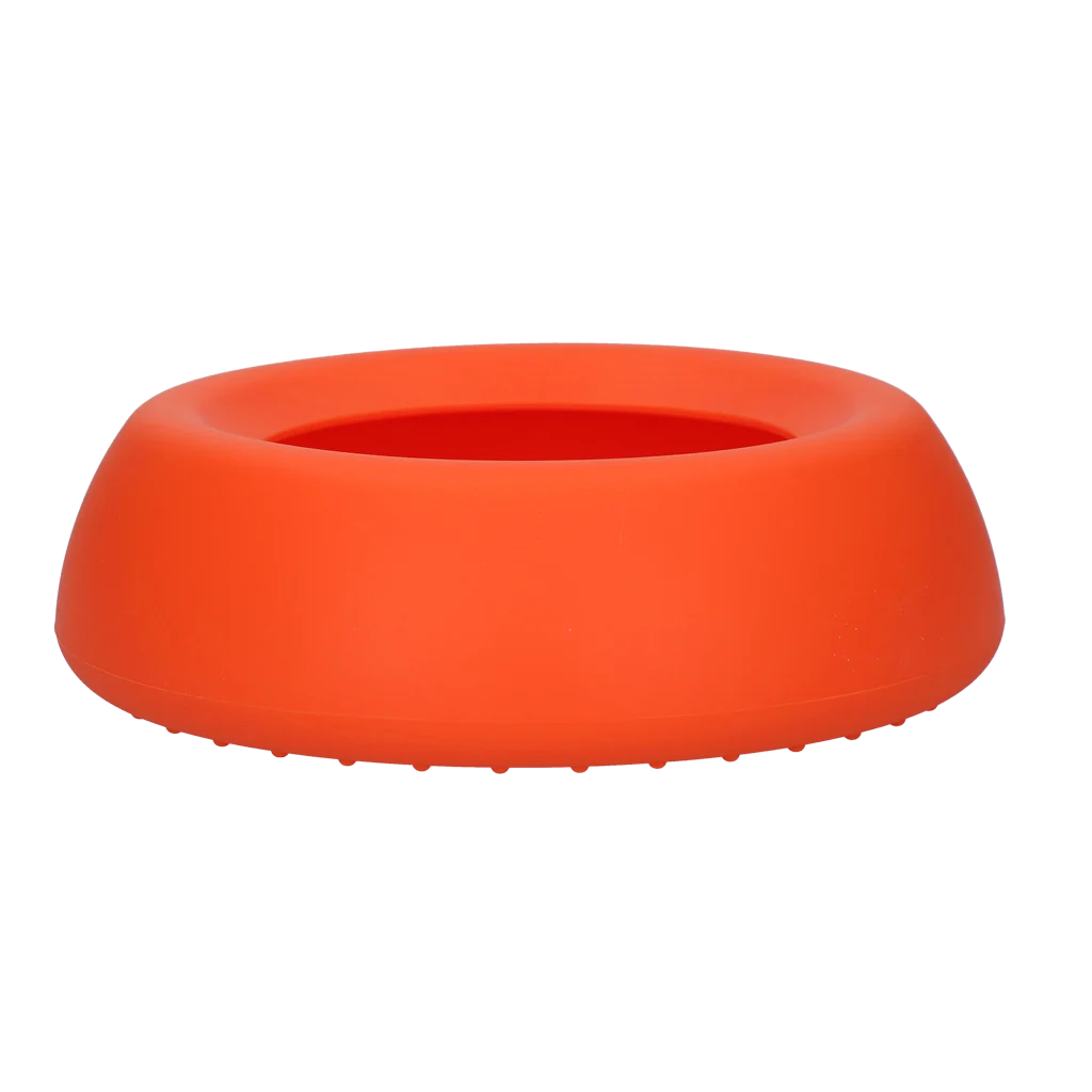 Ciotola per Cani in Silicone per Cibo e Acqua con Bordo Antisversamento, 800 ml Arancione – Excellent Pets No-Spill Bowl - immagine 3