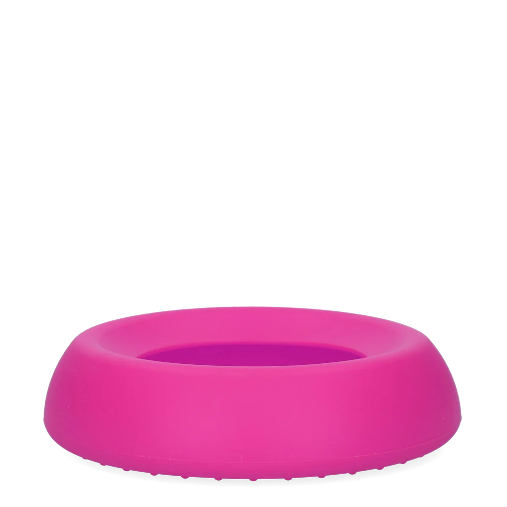 Ciotola per Cani in Silicone per Cibo e Acqua con Bordo Antisversamento, 300 ml Rosa – Excellent Pets No-Spill Bowl - immagine 3
