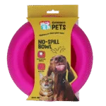 Ciotola per cibo e acqua in silicone per cani con bordo contenitivo, 800 ml, rosa – Excellent Pets No-Spill Bowl