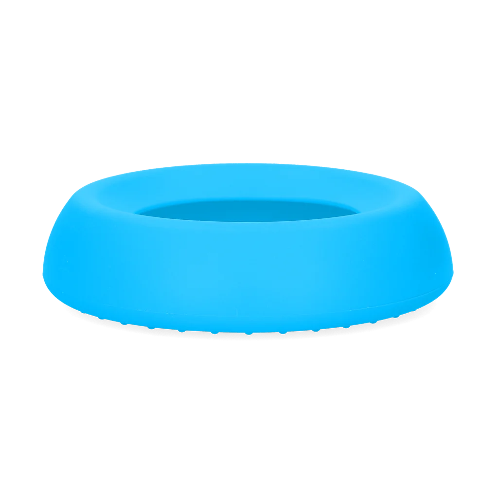 Ciotola per Cani in Silicone per Cibo e Acqua con Bordo Antisversamento, 300 ml Blu – Excellent Pets No-Spill Bowl - immagine 3