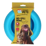 Ciotola per Cani in Silicone per Cibo e Acqua con Bordo Antisversamento, 800 ml Blu – Excellent Pets No-Spill Bowl