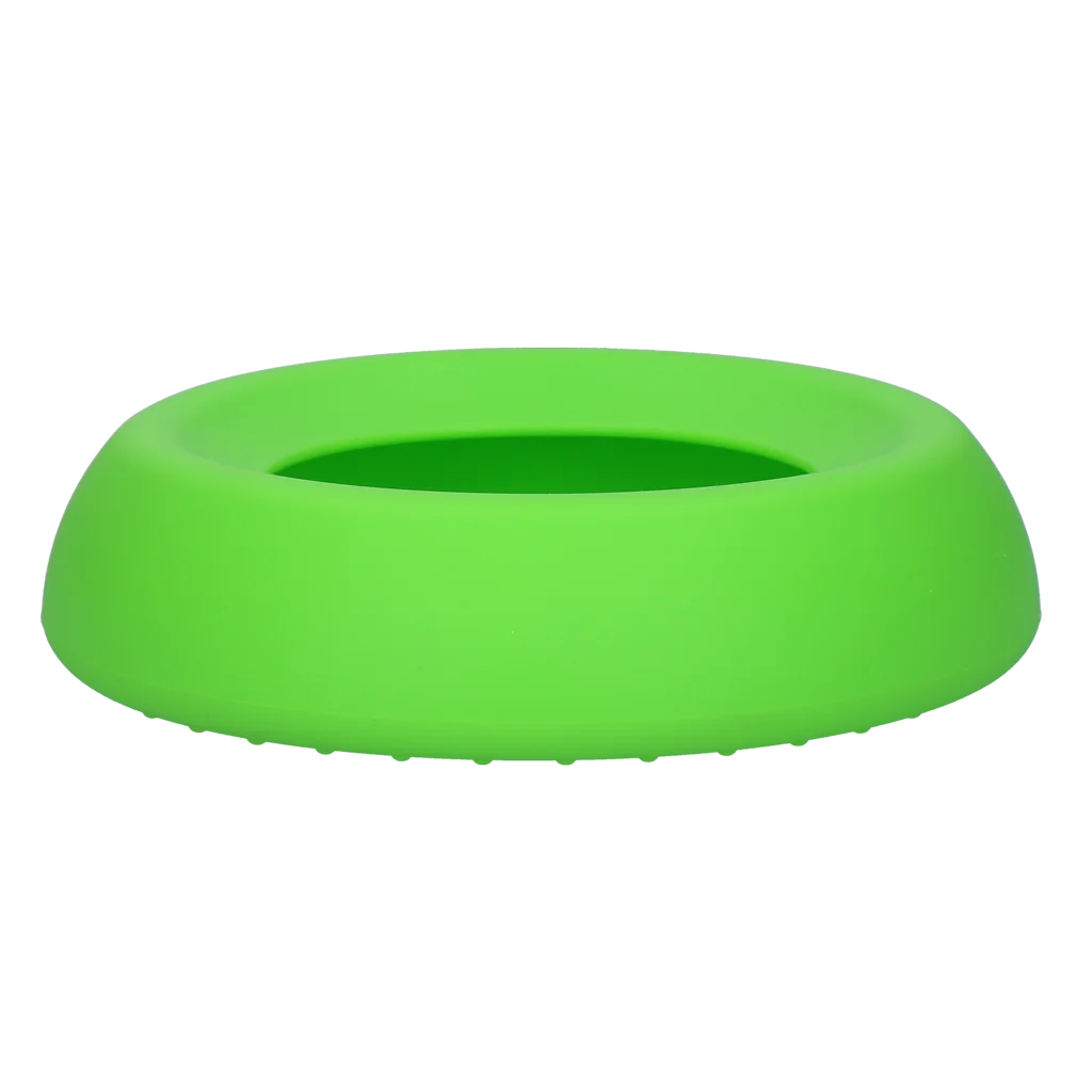 Ciotola per alimento e acqua per cani in silicone con bordo antispreco, 300 ml verde – Excellent Pets No-Spill Bowl - immagine 3