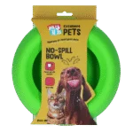 Ciotola in silicone per cani, per cibo e acqua, con bordo antispruzzo, 800 ml, verde – Excellent Pets No-Spill Bowl