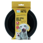 Ciotola in silicone per cani, per cibo e acqua, con bordo antispruzzo, 300 ml, antracite – Excellent Pets No-Spill Bowl