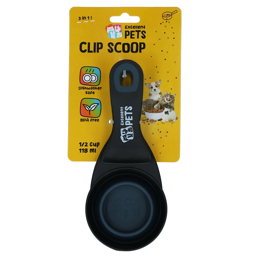 Paletta per alimenti con clip di chiusura, 0,5 cup – Excellent Pets Clip Scoop - immagine 1