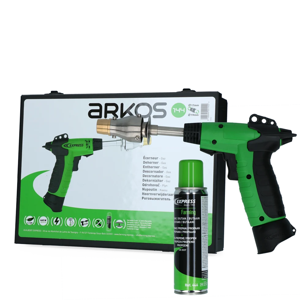 Scornicatore a gas per vitelli con punta reversibile ø 17 e 19 mm – Express Arkos - immagine 1