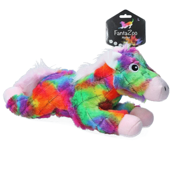 Peluche per cani a forma di cavallo con squeaker, L, 32 x 16 cm – FantaZoo Horse