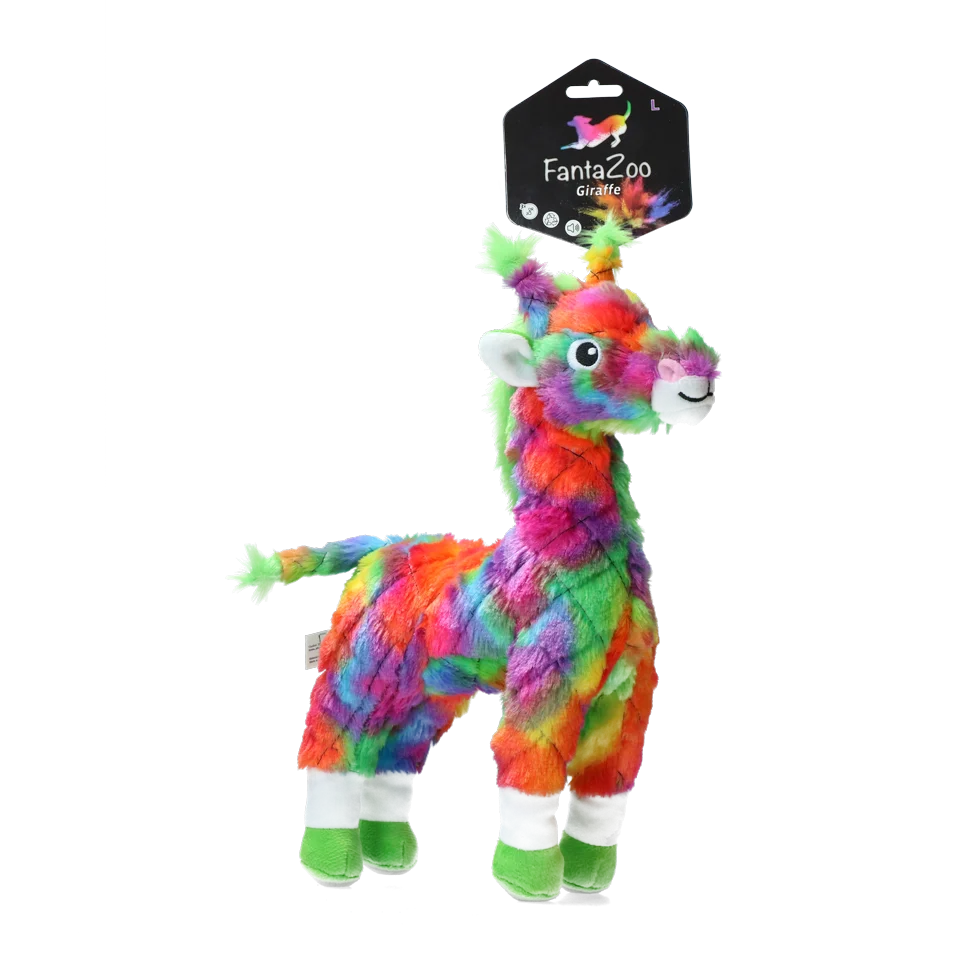 Peluche per cani in materiale riciclato con squeaker, L, 32 x 16 cm – FantaZoo Giraffe - immagine 1
