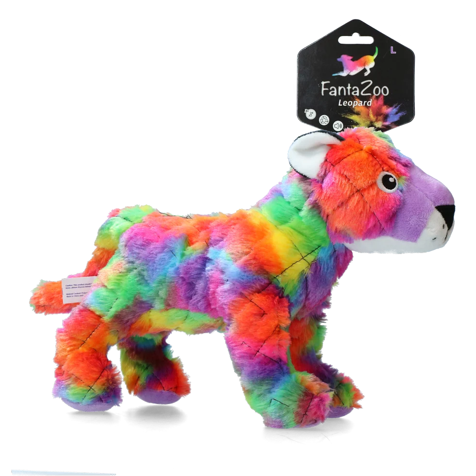Peluche per cani Leopard con squeaker, L, 32 x 16 cm – FantaZoo Leopard - immagine 1
