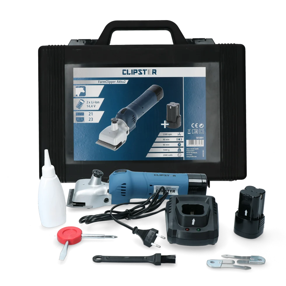 Tosatrice per bovini con 2 batterie – Clipster FarmClipper Akku2 Rund - immagine 1