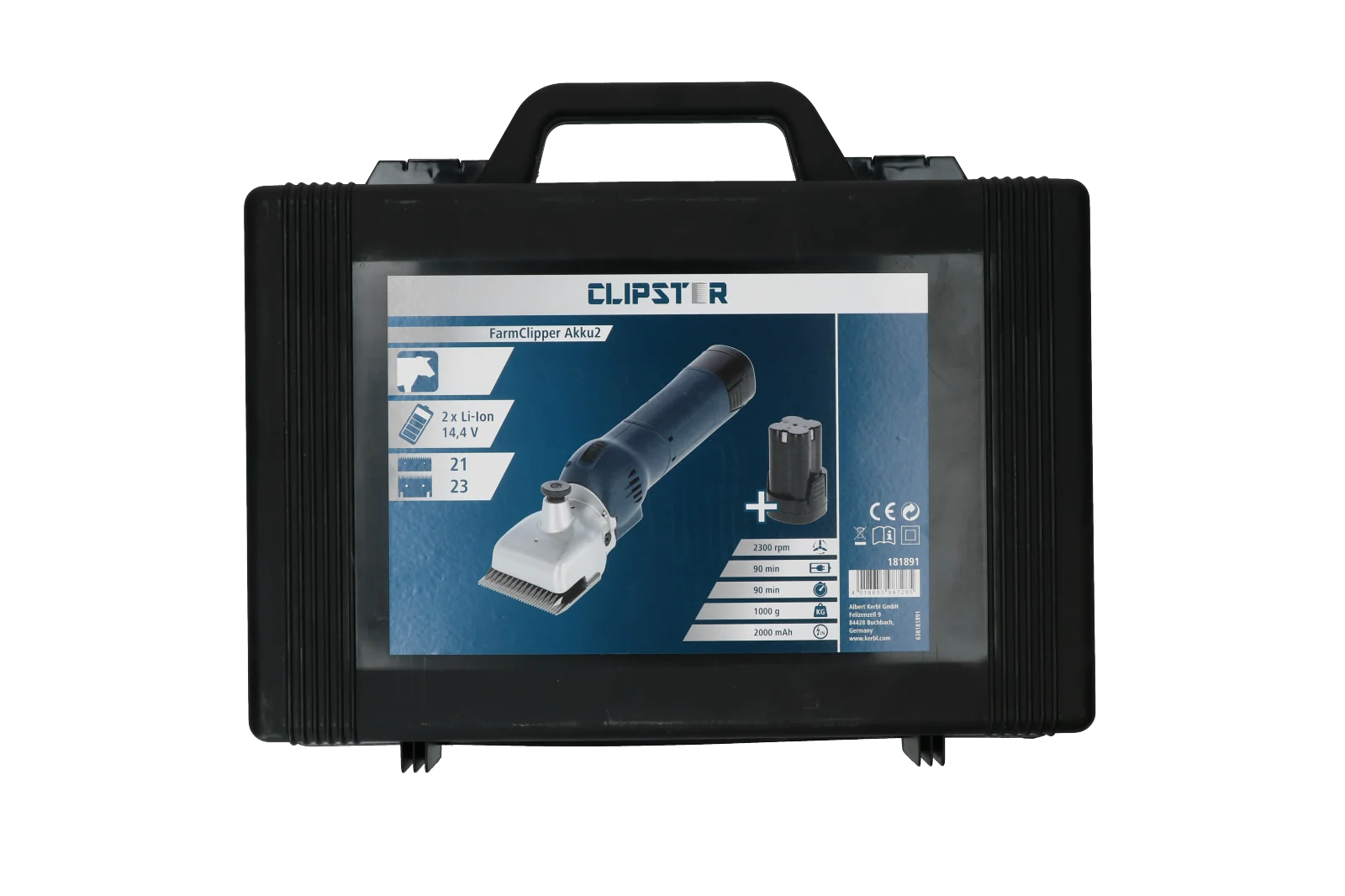 Tosatrice per bovini con 2 batterie – Clipster FarmClipper Akku2 Rund - immagine 3