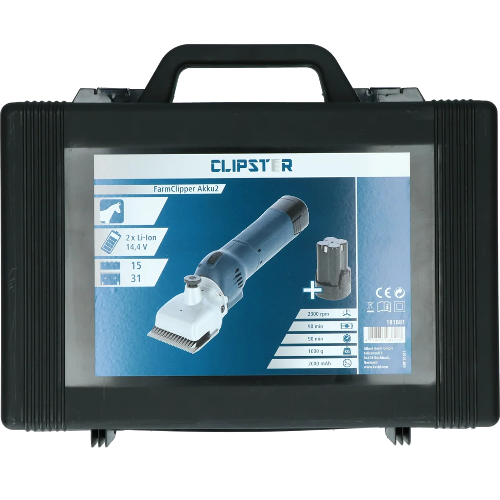 Tosatrice per cavalli con 2 batterie – Clipster FarmClipper Akku2 Paard - immagine 1