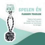 Corda per cani in cotone con palla, 60 cm – Floss Toss Natural Dental Ropes Dental Rope Exteme Tug and Ball - immagine 2