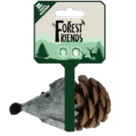 Topolino giocattolo per gatti in pigna e feltro con Madnip, grigio, 8 cm – Forest Friends Mouse