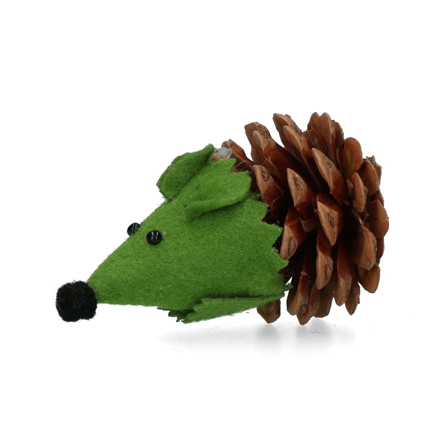 Topolino giocattolo per gatti in pigna e feltro con Madnip, verde, 8 cm – Forest Friends Mouse - immagine 2