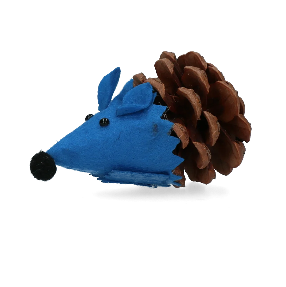 Topolino giocattolo per gatti in pigna e feltro con Madnip, blu, 8 cm – Forest Friends Mouse - immagine 2