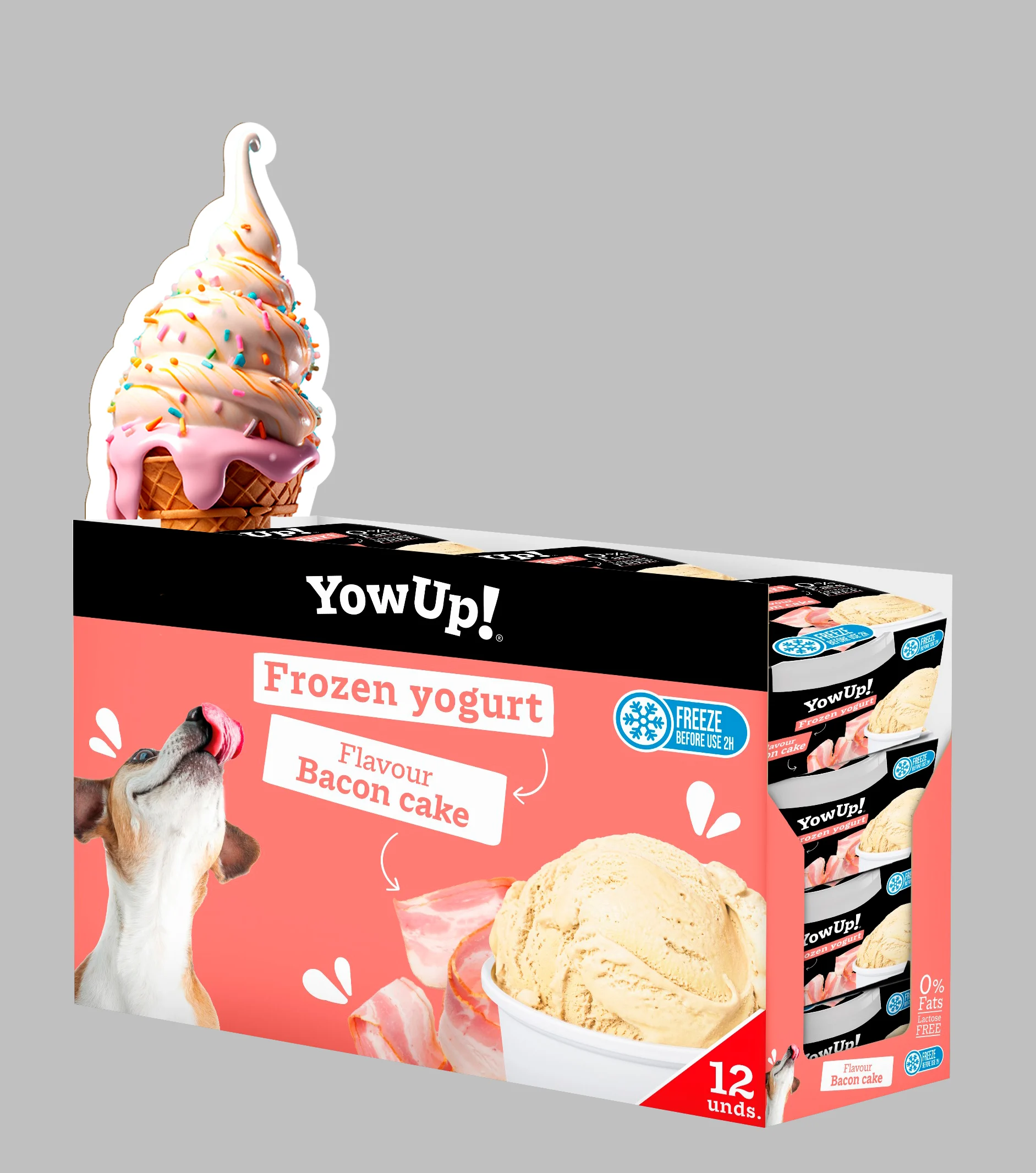 Snack allo yogurt da congelare per cani e gatti, Bacon Cake, 110 g – YowUp! Frozen Yoghurt Bacon Cake - immagine 2