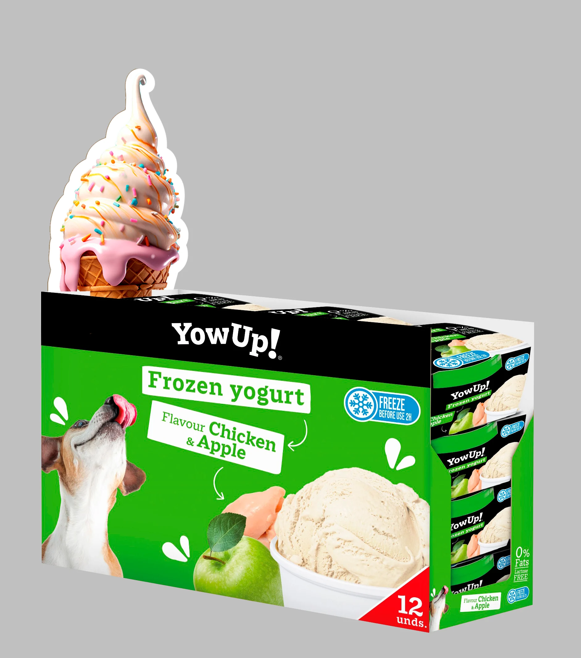 Snack allo yogurt per cani e gatti da congelare, pollo e mela, 110 g – YowUp! Frozen Yoghurt Chicken & Apple - immagine 2