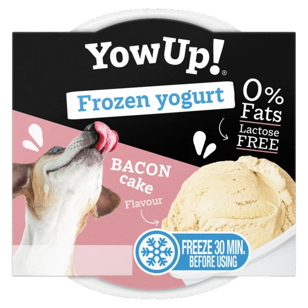 Snack allo yogurt da congelare per cani e gatti, Bacon Cake, 110 g – YowUp! Frozen Yoghurt Bacon Cake