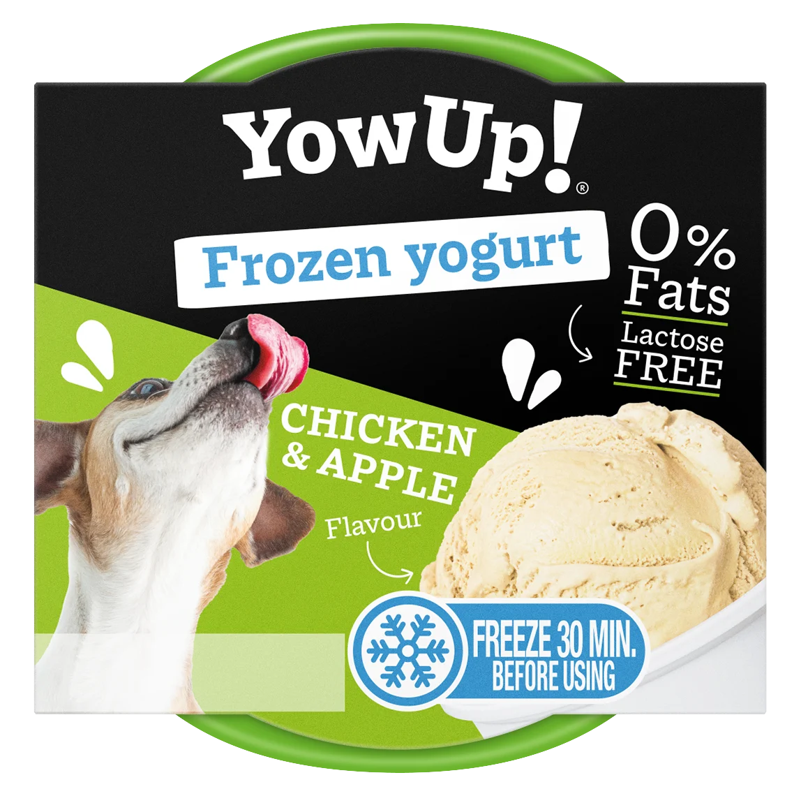 Snack allo yogurt per cani e gatti da congelare, pollo e mela, 110 g – YowUp! Frozen Yoghurt Chicken & Apple - immagine 1