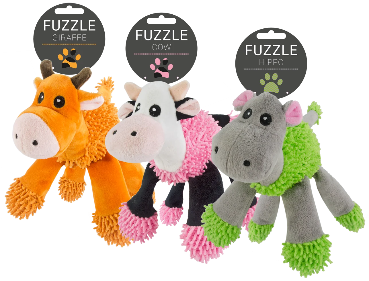 Peluche per cani a forma di ippopotamo con 5 fischietti, 22 x 22 cm – Fuzzle - immagine 4