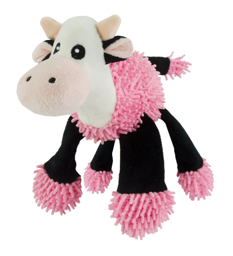 Peluche per cani Mucca con 5 squeaker, 22 x 22 cm – Fuzzle - immagine 1