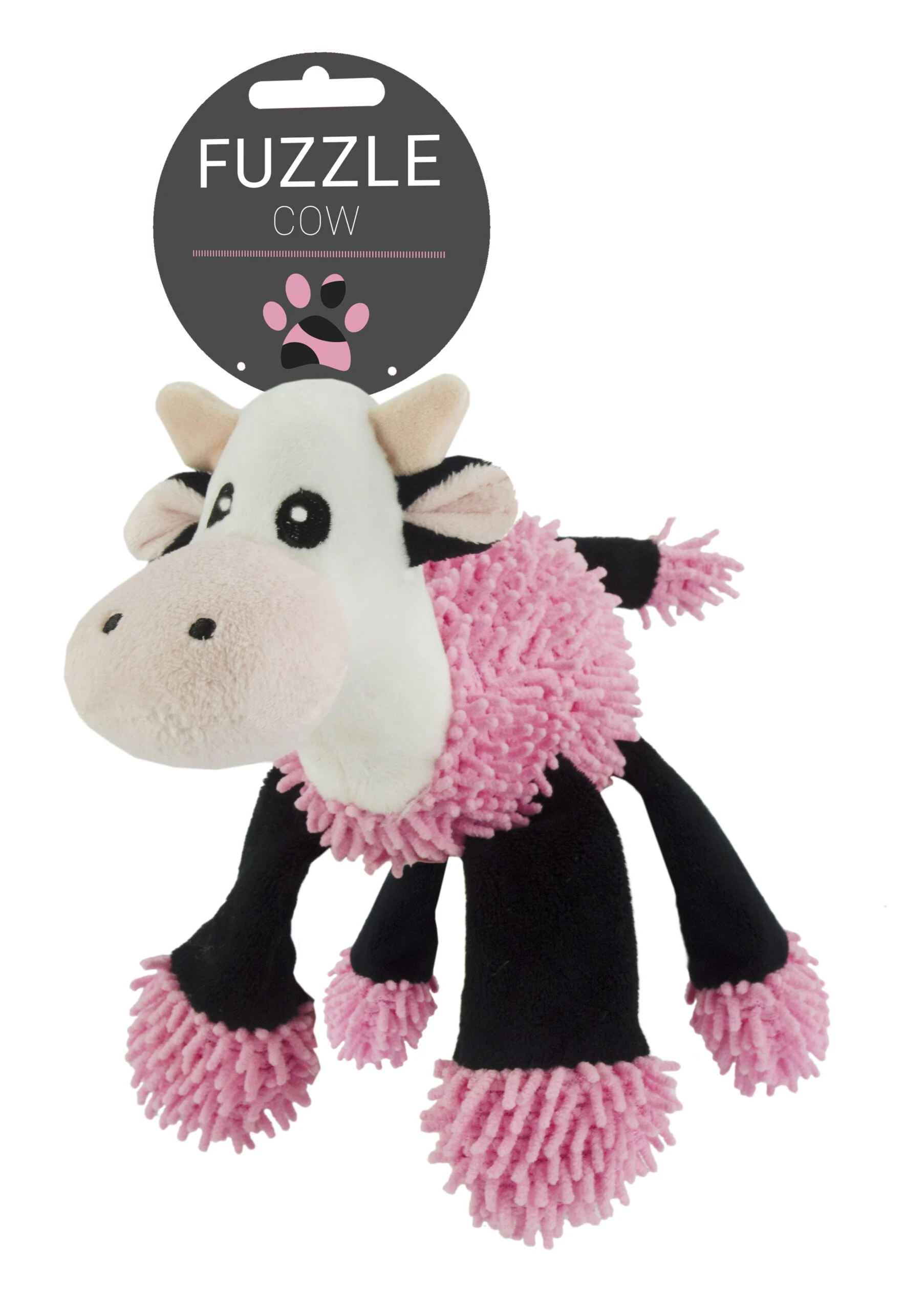 Peluche per cani Mucca con 5 squeaker, 22 x 22 cm – Fuzzle - immagine 4