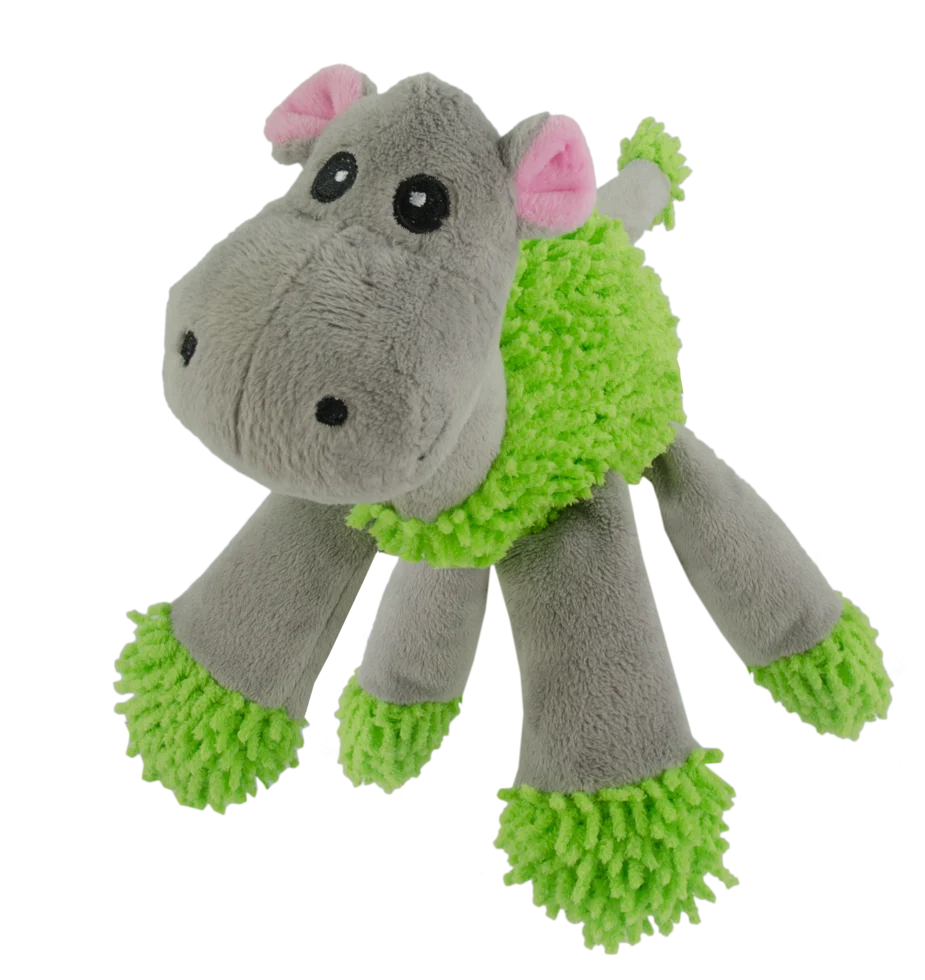 Peluche per cani a forma di ippopotamo con 5 fischietti, 22 x 22 cm – Fuzzle - immagine 1